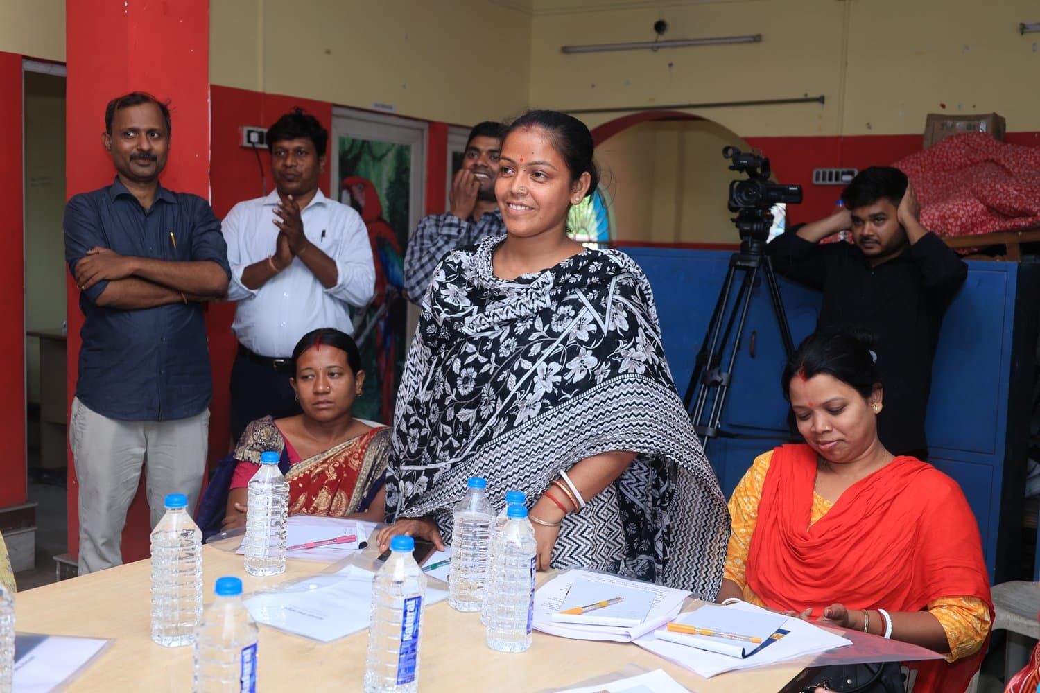 A facilitator-in-training taking part in a session