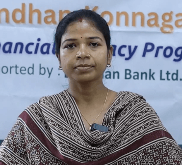 Lakshmi Mondal, a Community Resource Person, at a workshop in Baruipur
